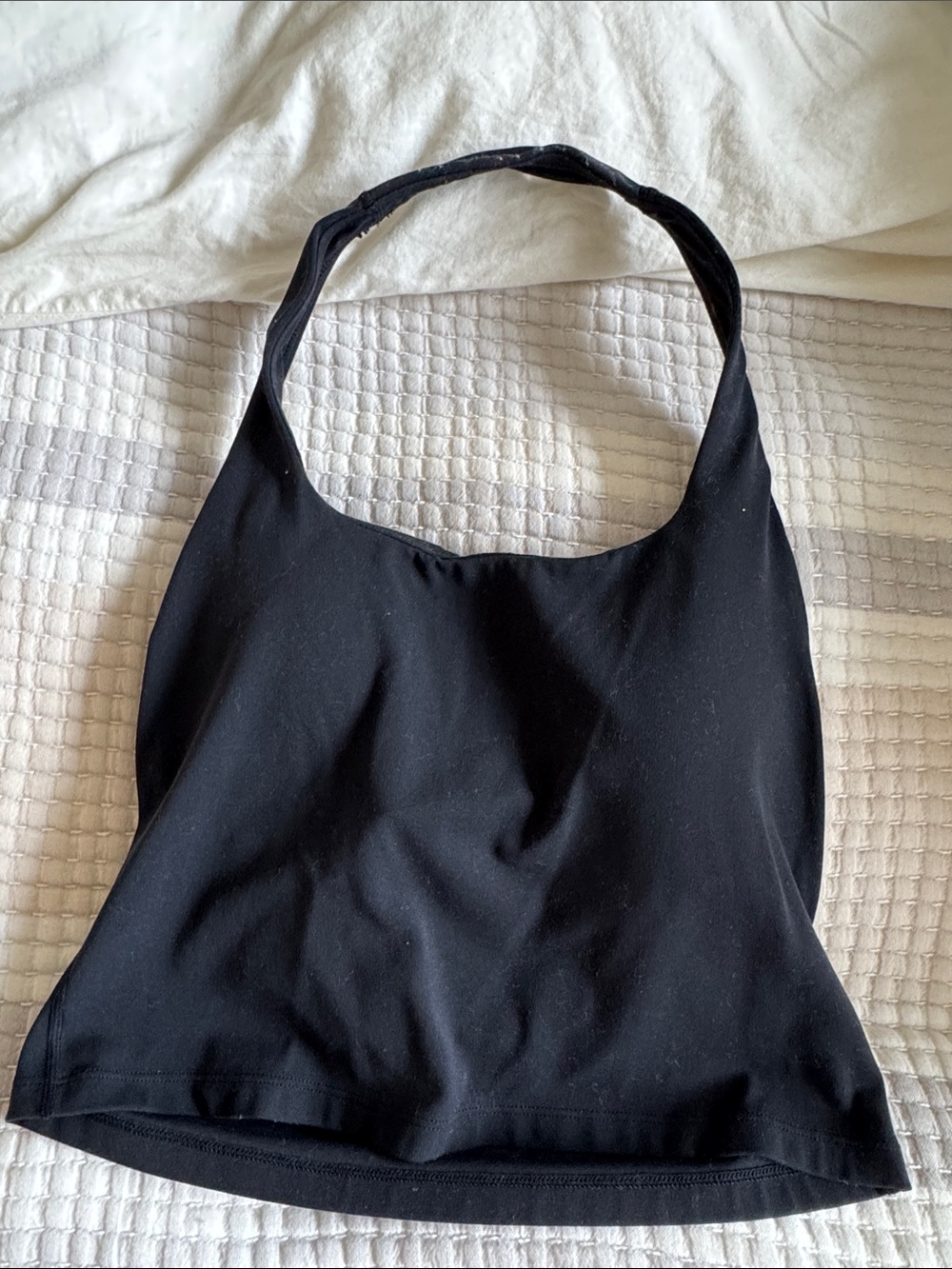 Spandex Black Halter Top w/ Built in Bra
